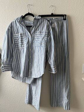 Fashion Nova Blue & White Striped Women's Set